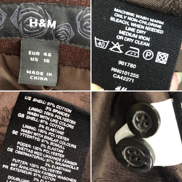 H&M Corduroy Blazer-Chest 34